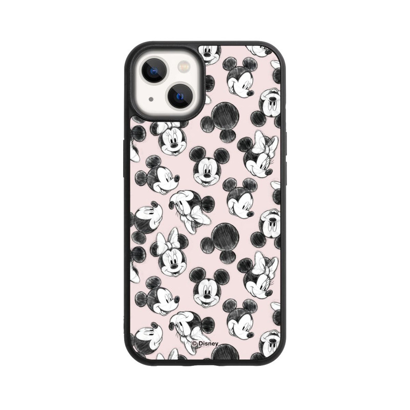 iPhone 13 Base Case Minnie & Mickey Viele Gesichter Pink