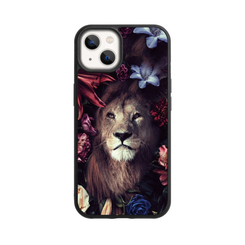 iPhone 13 Base Case Löwe Blumenrahmen