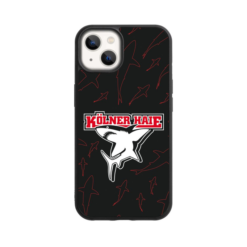 iPhone 13 Base Case Haie Muster Rot