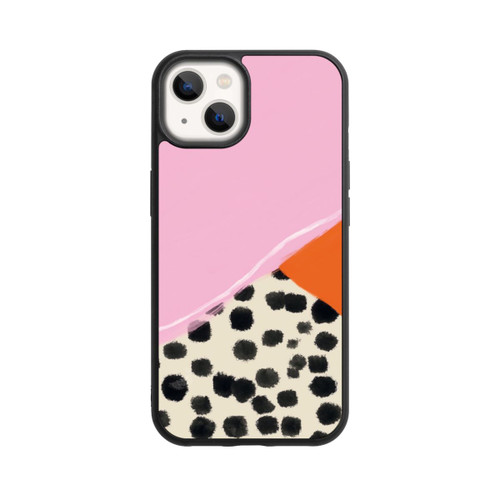 Apple iPhone 13 Base Case Rosa und Orange Gepunkteter Hintergrund