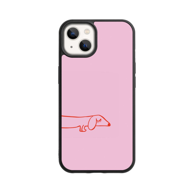 iPhone 13 Base Case Dachshund Illustration Pink