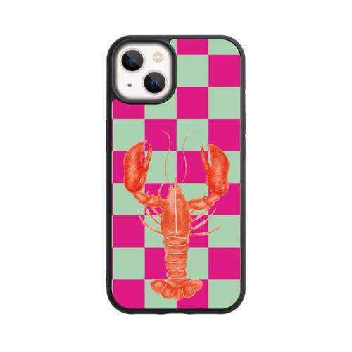 Apple iPhone 13 Base Case Pink Checkers Lobster