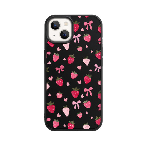 Apple iPhone 13 Base Case Erdbeer Herz Schleifen Pink Muster Transparent