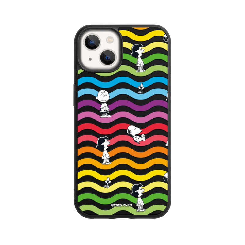 iPhone 13 Base Case Snoopy Pattern Rainbow Transparent