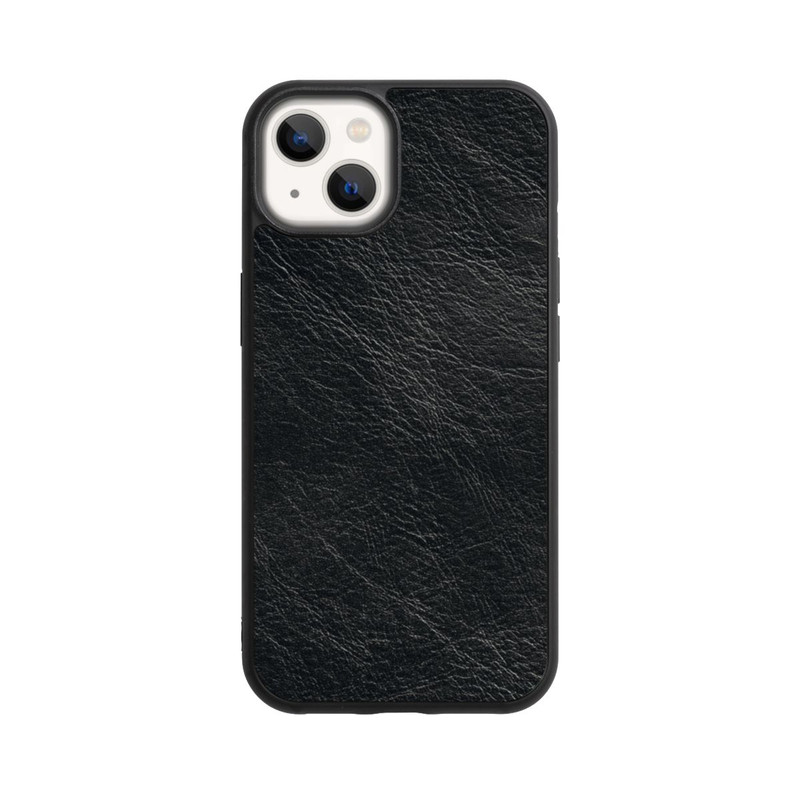iPhone 13 Base Case Schwarzer Lederlook Hintergrund