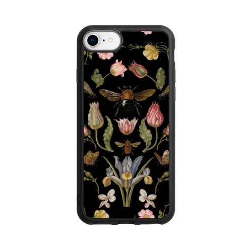 Apple iPhone SE (2022) Base Case Wildblumen und Biene Schwarz