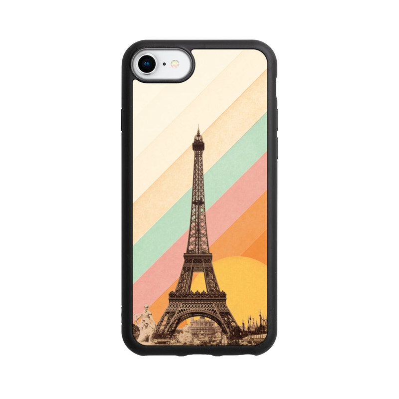 iPhone SE 2022 Base Case Eiffelturm Regenbogen