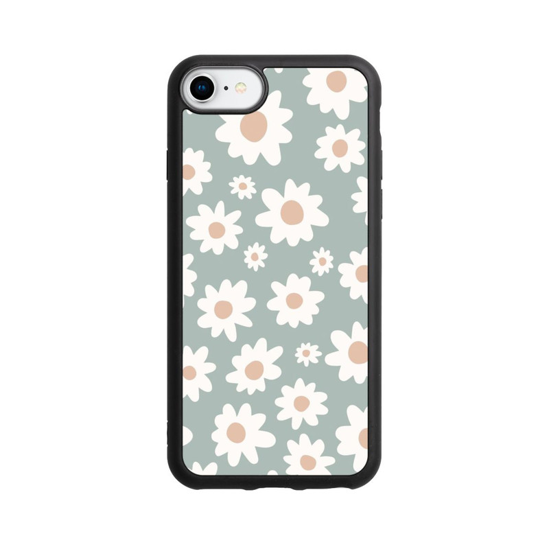 iPhone SE 2022 Base Case Gänseblümchen Muster grün