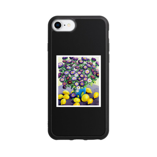 Apple iPhone SE (2022) Base Case Purple Asters and Lemons by Christopher Ryland