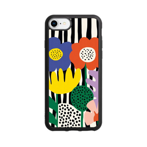 Apple iPhone SE (2022) Base Case Flowers Striped Background