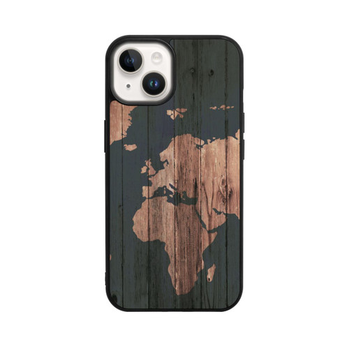 Apple iPhone 14 Base Case Wooden World Map