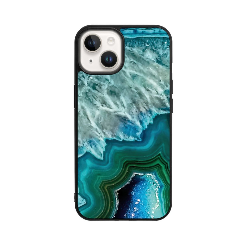 iPhone 14 Base Case Kristall Achat Grün