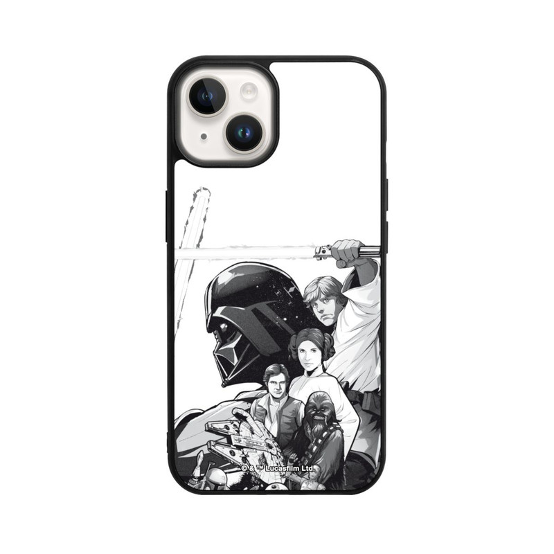 iPhone 14 Base Case StarWars Charaktere - Schwarz-Weiß