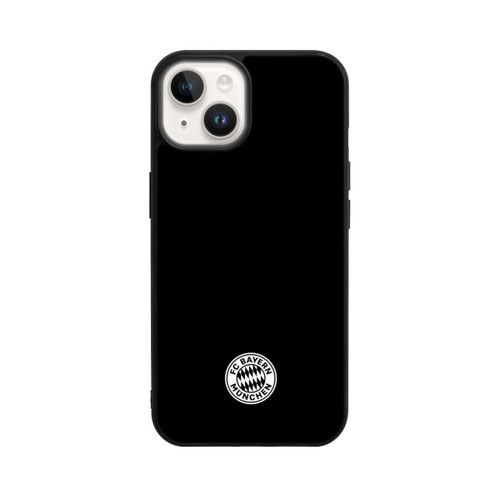 Apple iPhone 14 Base Case Klassisches FCB Logo Klein - Weiß auf Schwarz