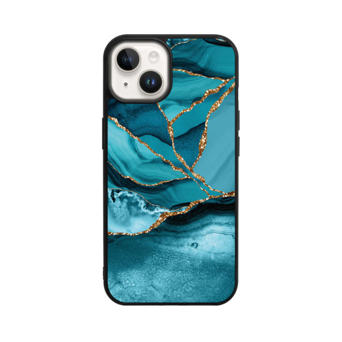 Apple iPhone 14 Base Case Eisblaue Marmor Landschaft