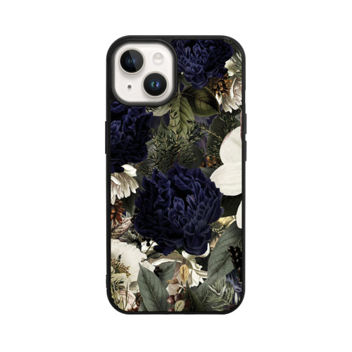 Apple iPhone 14 Base Case Dunkle Mitternachts Barock Vintage Blumen