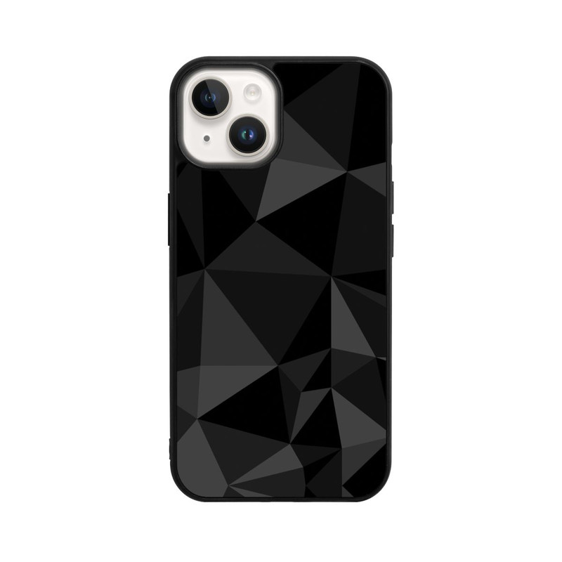 iPhone 14 Base Case Polygonmuster schwarz