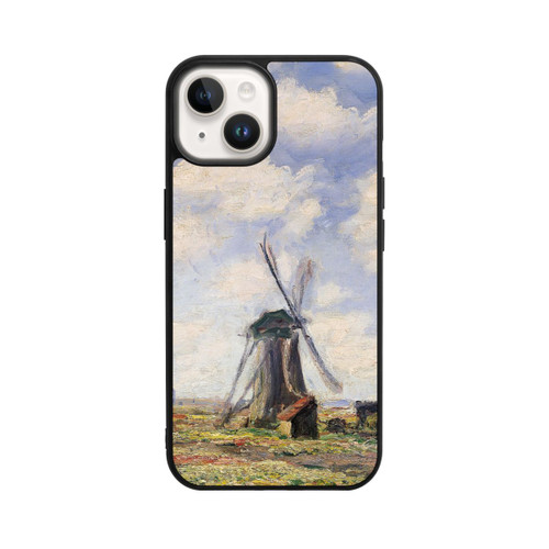 Apple iPhone 14 Base Case Tulpenfelder mit der Rijnsburger Windmühle von Claude Monet