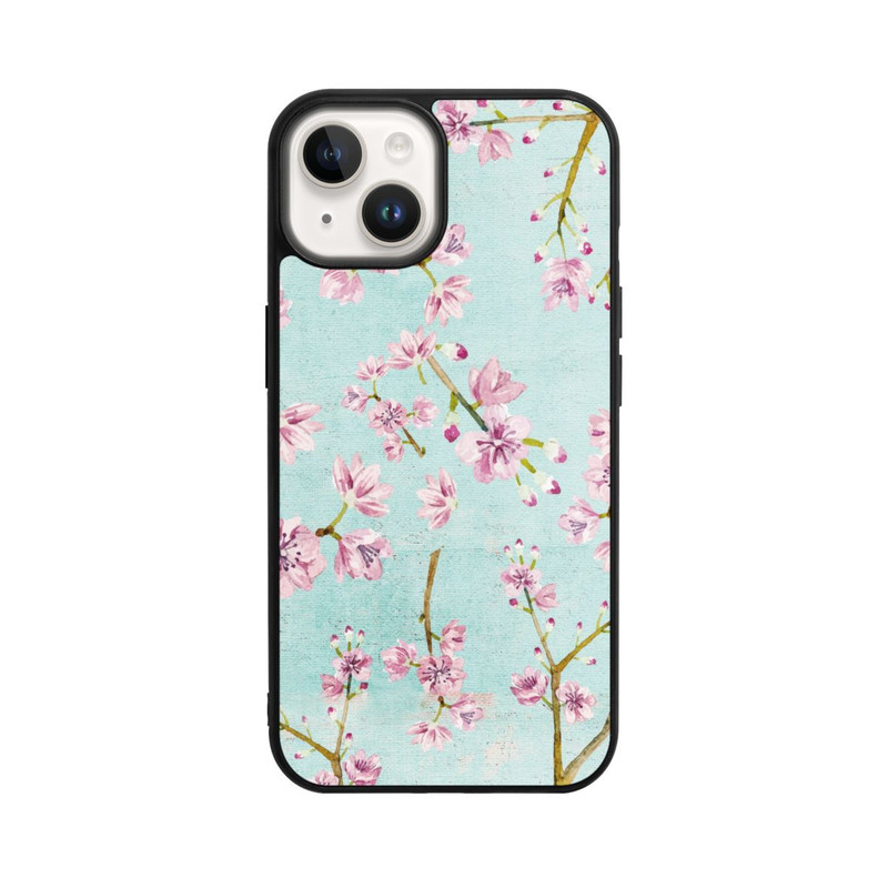 iPhone 14 Base Case Kirschblütenzweigmuster Hellblau
