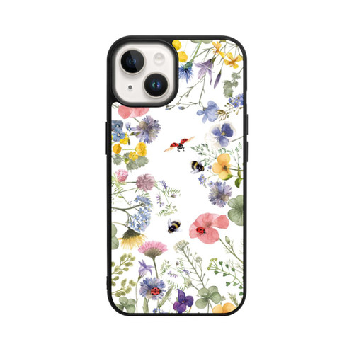 Apple iPhone 14 Base Case Bunte Frühlingsblumen und Bienen