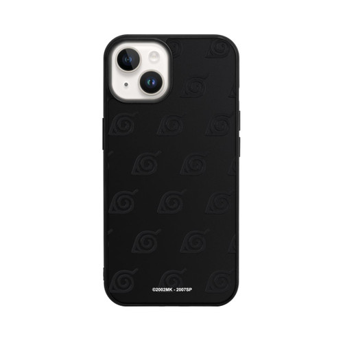 Apple iPhone 14 Base Case Schwarzes Konoha-Muster Transparent