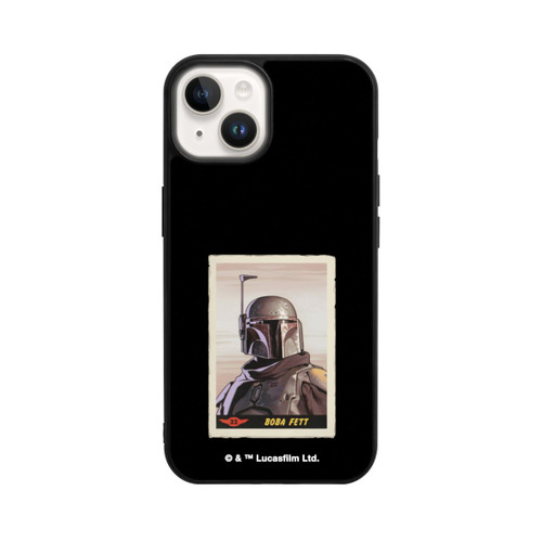 Apple iPhone 14 Base Case Boba Fett Badges Schwarzer Hintergrund