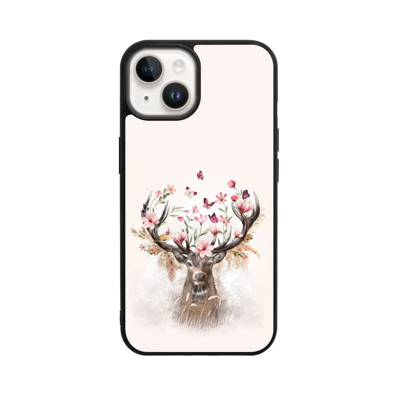 iPhone 14 Base Case Hirsch Blumen Geweih