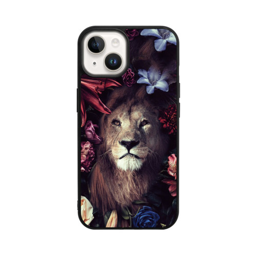 Apple iPhone 14 Base Case Löwe Blumenrahmen