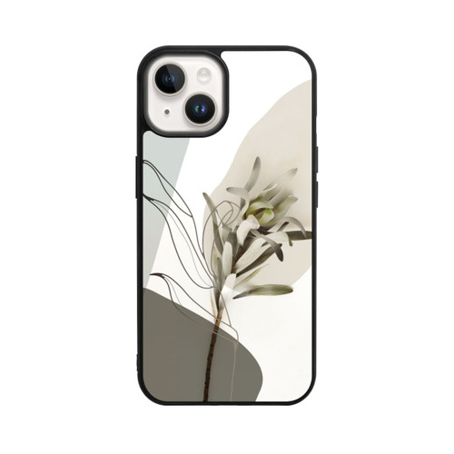 Apple iPhone 14 Base Case Boho Line Art Olivgrün