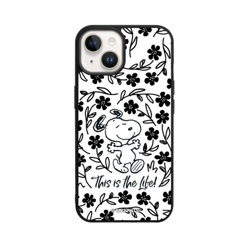 Apple iPhone 14 Base Case Snoopy schwarz und weiß This Is The Life