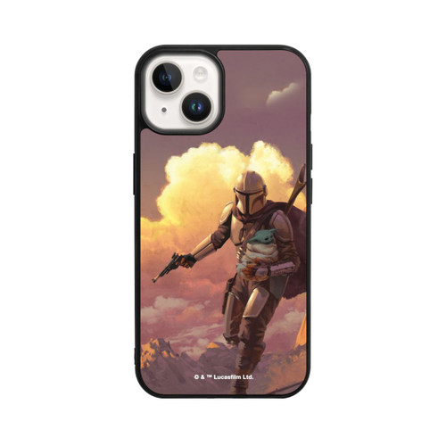 Apple iPhone 14 Base Case Der Mandalorianer und Grogu Sonnenguntergang Wolken