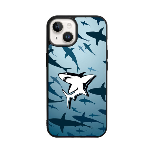 Apple iPhone 14 Base Case Haie Muster Blau