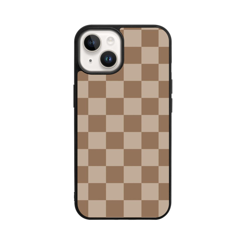 iPhone 14 Base Case Braun Karo