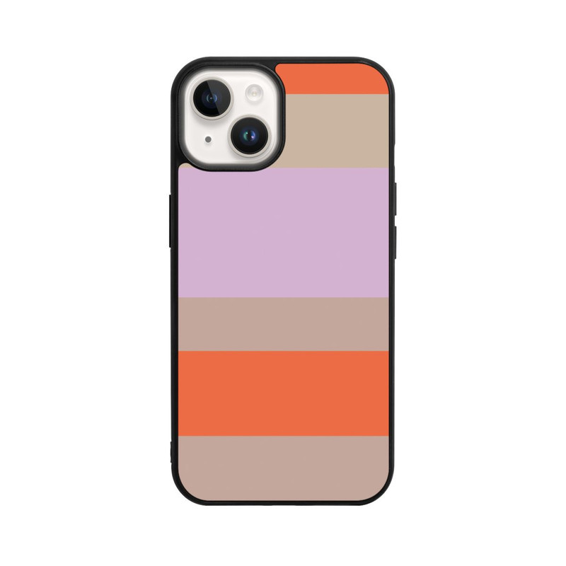 iPhone 14 Base Case Moca Lila Orange Stripes