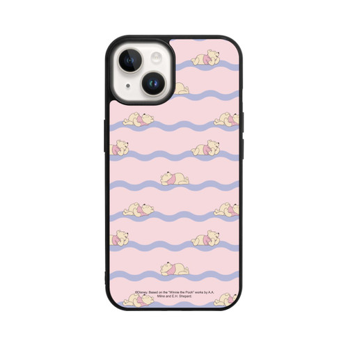 Apple iPhone 14 Base Case Winnie the Pooh Pink Waves
