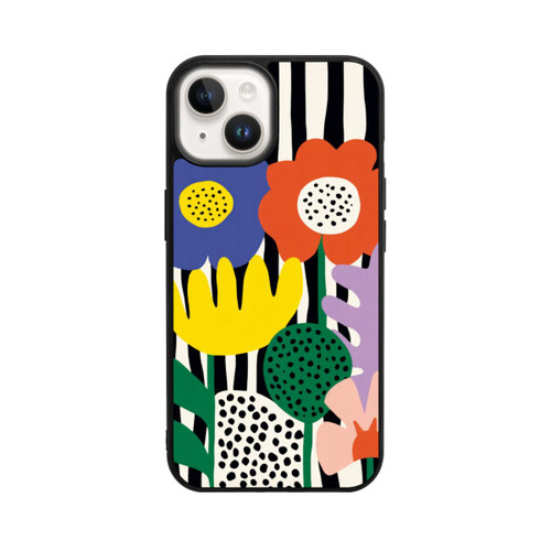 Apple iPhone 14 Base Case Flowers Striped Background