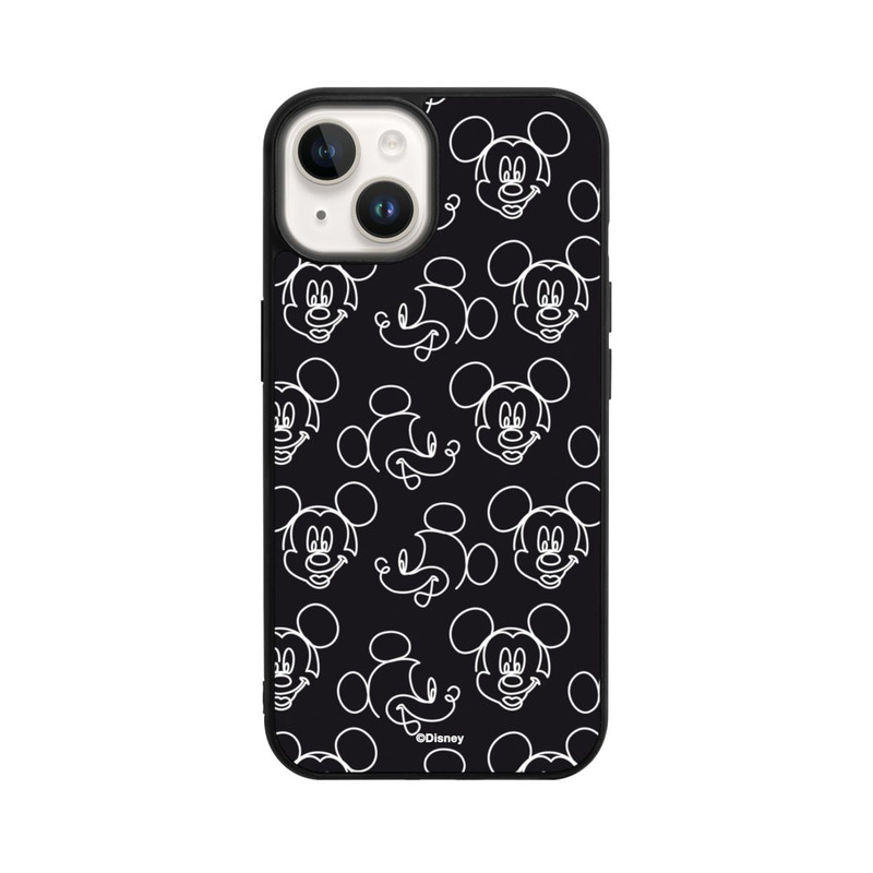 iPhone 14 Base Case Disney Mickey Muster Schwarz