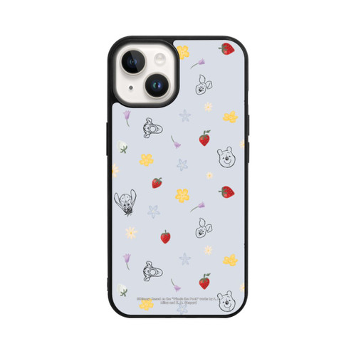 Apple iPhone 14 Base Case Winnie Puuh und Freunde Erdbeer Muster Blau