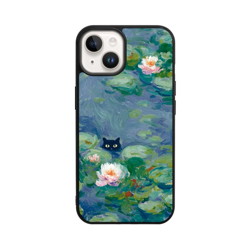 iPhone 14 Base Case Katze im Teich Gemälde Impressionismus