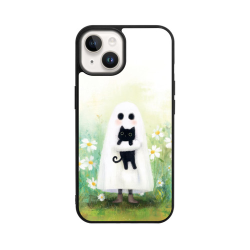 Apple iPhone 14 Base Case Geist und Katze Halloween mit KI