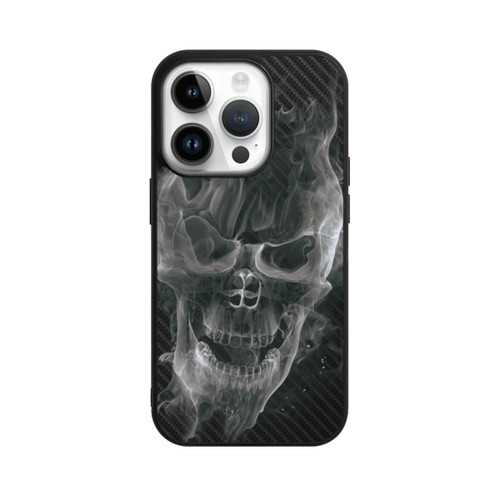 Apple iPhone 14 Pro Base Case rauchender Totenkopf Carbon