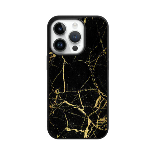 Apple iPhone 14 Pro Base Case Schwarzgoldener Marmor-Look