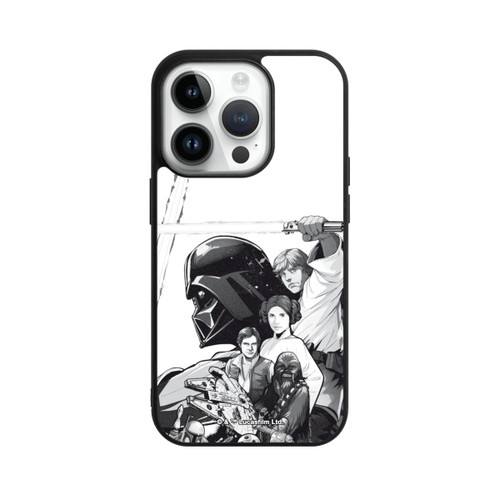 Apple iPhone 14 Pro Base Case StarWars Charaktere - Schwarz-Weiß