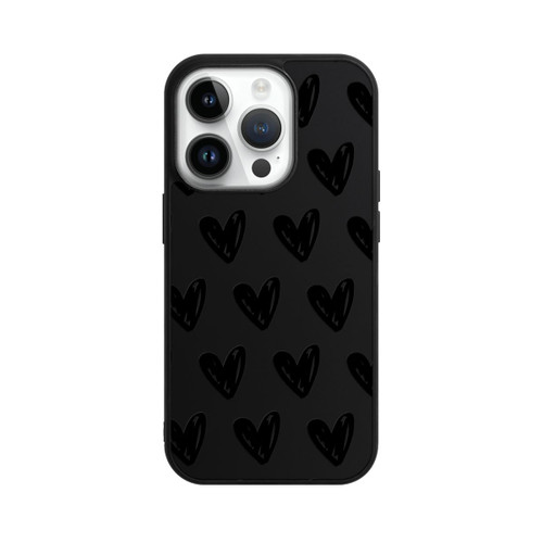 Apple iPhone 14 Pro Base Case Herzen Schwarz ohne Hintergrund