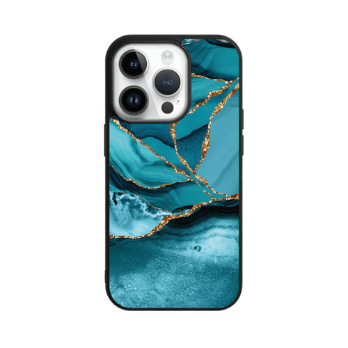 Apple iPhone 14 Pro Base Case Eisblaue Marmor Landschaft