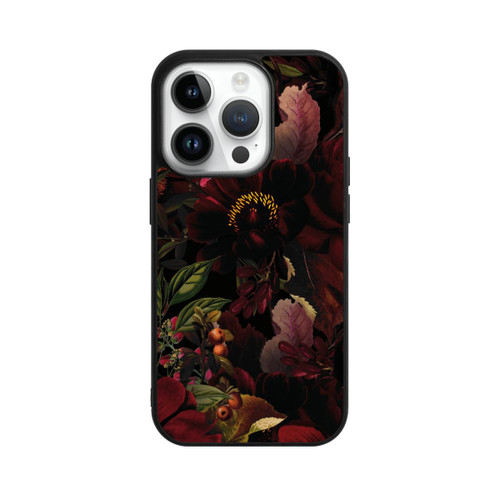 Apple iPhone 14 Pro Base Case Dunkle Rote Vintage Barock Rosen