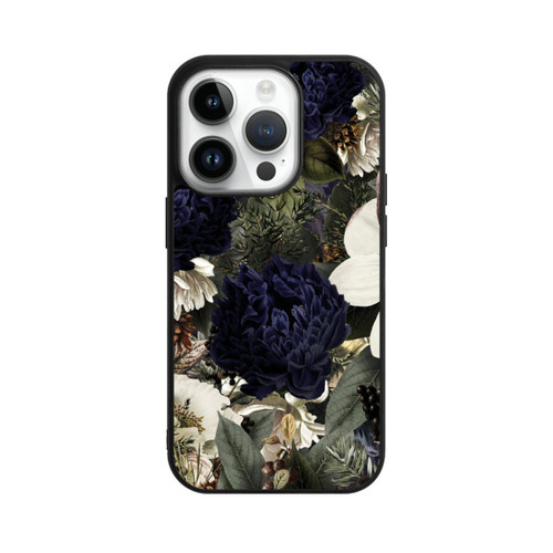 Apple iPhone 14 Pro Base Case Dunkle Mitternachts Barock Vintage Blumen
