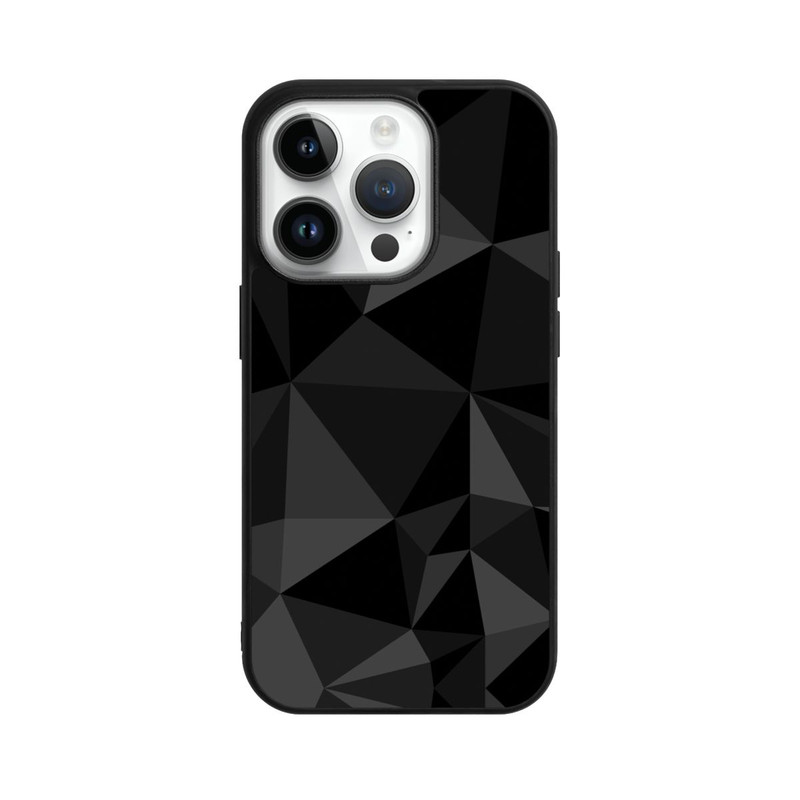 iPhone 14 Pro Base Case Polygonmuster schwarz