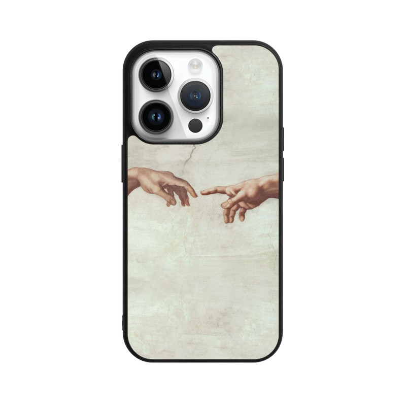 iPhone 14 Pro Base Case Die Hände von Gott und Adam von Michelangelo Buonarroti