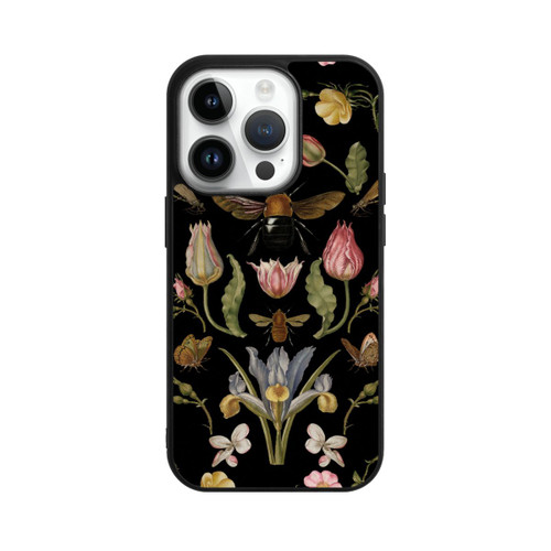 Apple iPhone 14 Pro Base Case Wildblumen und Biene Schwarz